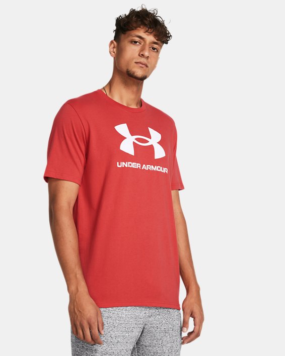 Haut à manches courtes UA Sportstyle Logo pour homme, Red, pdpMainDesktop image number 0